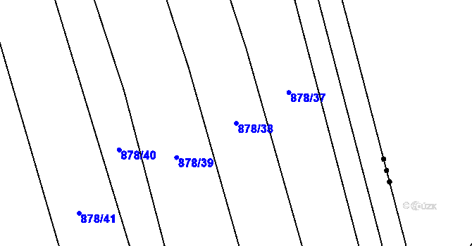 Parcela st. 878/38 v KÚ Horní Moštěnice, Katastrální mapa