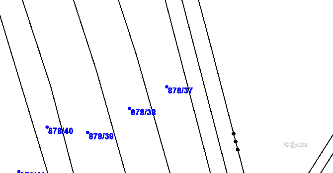 Parcela st. 878/37 v KÚ Horní Moštěnice, Katastrální mapa