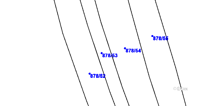 Parcela st. 878/53 v KÚ Horní Moštěnice, Katastrální mapa
