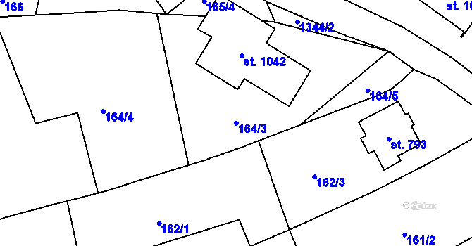 Parcela st. 164/3 v KÚ Horní Moštěnice, Katastrální mapa