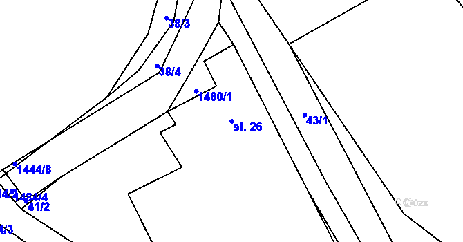 Parcela st. 26 v KÚ Horní Myslová, Katastrální mapa