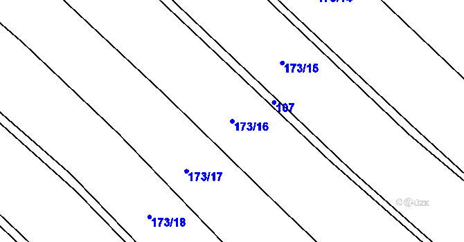 Parcela st. 173/16 v KÚ Horní Myslová, Katastrální mapa