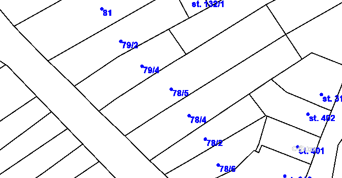 Parcela st. 78/5 v KÚ Horní Němčí, Katastrální mapa