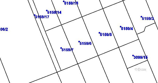 Parcela st. 5159/6 v KÚ Horní Němčí, Katastrální mapa