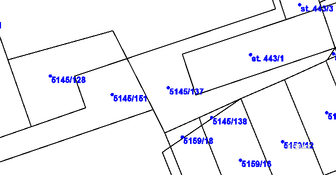 Parcela st. 5145/137 v KÚ Horní Němčí, Katastrální mapa
