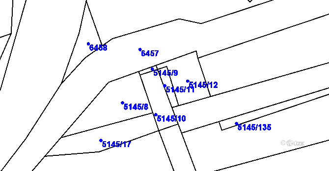 Parcela st. 5145/11 v KÚ Horní Němčí, Katastrální mapa