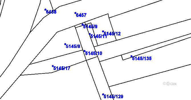 Parcela st. 5145/18 v KÚ Horní Němčí, Katastrální mapa