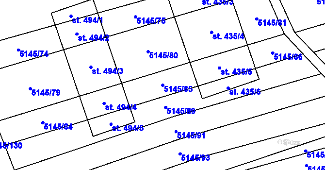 Parcela st. 5145/85 v KÚ Horní Němčí, Katastrální mapa