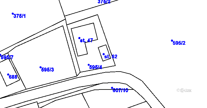 Parcela st. 62 v KÚ Horní Němčice, Katastrální mapa