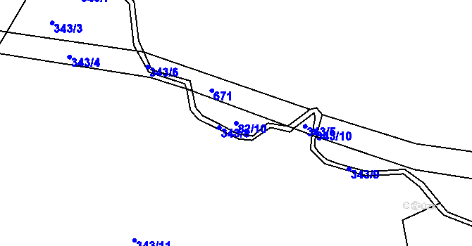 Parcela st. 82/10 v KÚ Horní Němčice, Katastrální mapa