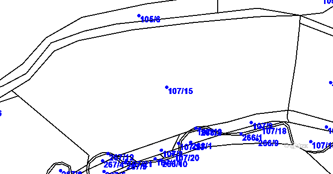 Parcela st. 107/15 v KÚ Horní Němčice, Katastrální mapa