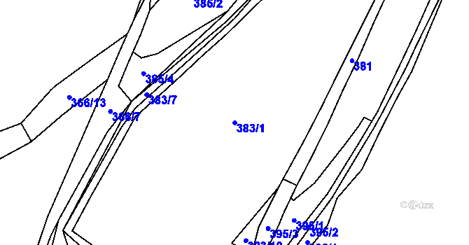 Parcela st. 383/1 v KÚ Prostřední Olešnice, Katastrální mapa