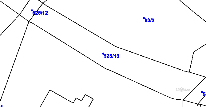 Parcela st. 525/13 v KÚ Prostřední Olešnice, Katastrální mapa
