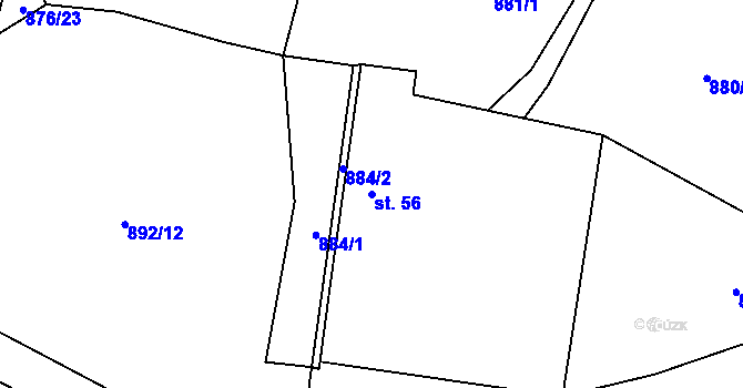 Parcela st. 56 v KÚ Dolní Pěna, Katastrální mapa