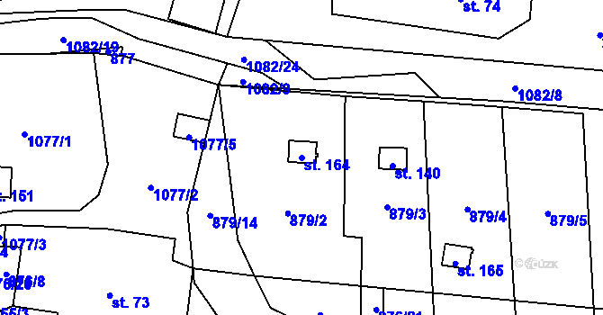 Parcela st. 164 v KÚ Dolní Pěna, Katastrální mapa