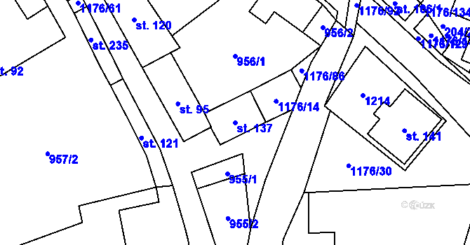 Parcela st. 137 v KÚ Horní Pěna, Katastrální mapa