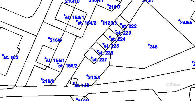 Parcela st. 226 v KÚ Horní Pěna, Katastrální mapa