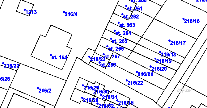 Parcela st. 267 v KÚ Horní Pěna, Katastrální mapa