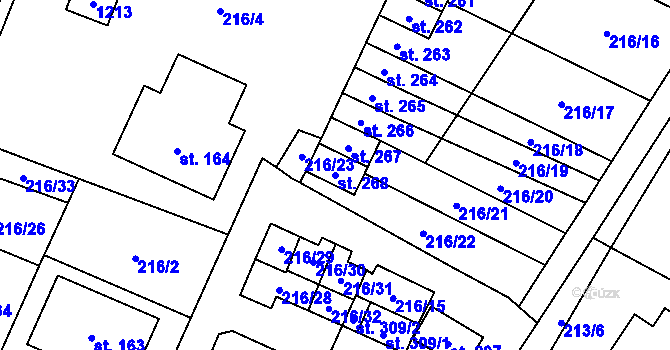 Parcela st. 268 v KÚ Horní Pěna, Katastrální mapa