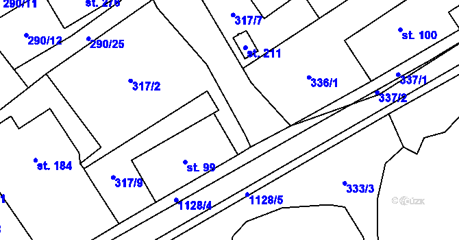 Parcela st. 336/2 v KÚ Horní Pěna, Katastrální mapa
