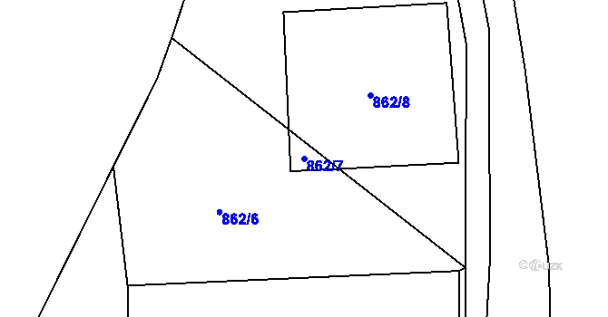 Parcela st. 862/7 v KÚ Horní Pěna, Katastrální mapa