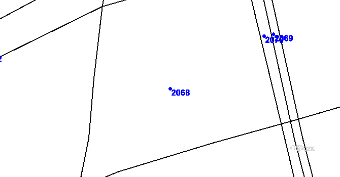 Parcela st. 2068 v KÚ Horní Pěna, Katastrální mapa