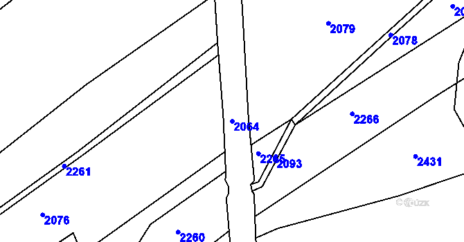 Parcela st. 2064 v KÚ Horní Pěna, Katastrální mapa
