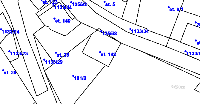 Parcela st. 148 v KÚ Malíkov nad Nežárkou, Katastrální mapa