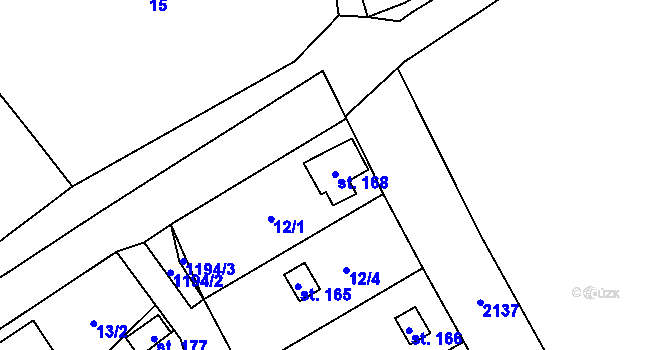Parcela st. 168 v KÚ Malíkov nad Nežárkou, Katastrální mapa