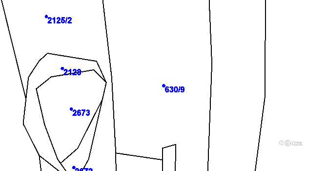 Parcela st. 630/9 v KÚ Malíkov nad Nežárkou, Katastrální mapa