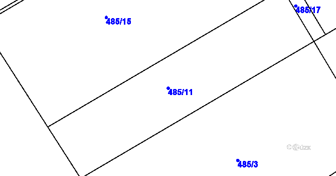 Parcela st. 485/11 v KÚ Horní Planá, Katastrální mapa