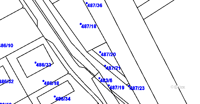 Parcela st. 487/20 v KÚ Horní Planá, Katastrální mapa