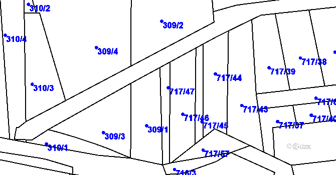 Parcela st. 717/47 v KÚ Horní Planá, Katastrální mapa