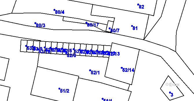 Parcela st. 52/11 v KÚ Horní Planá, Katastrální mapa