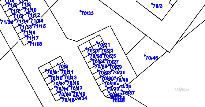 Parcela st. 70/25 v KÚ Horní Planá, Katastrální mapa