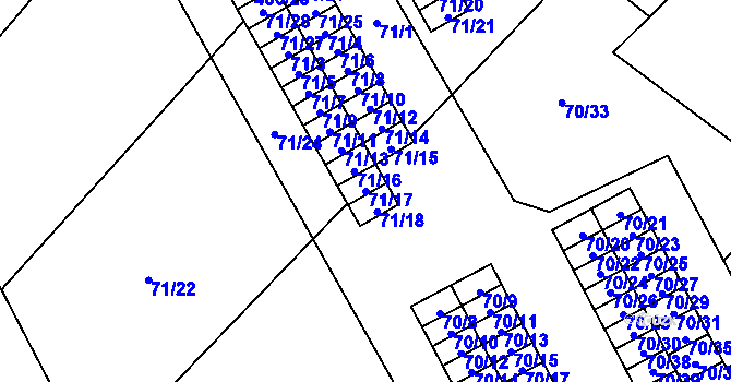 Parcela st. 71/17 v KÚ Horní Planá, Katastrální mapa