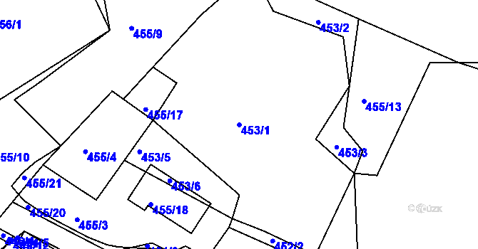 Parcela st. 453/1 v KÚ Horní Planá, Katastrální mapa