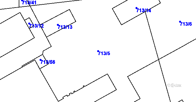 Parcela st. 713/5 v KÚ Horní Planá, Katastrální mapa