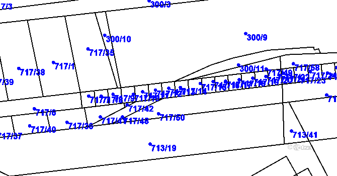 Parcela st. 717/13 v KÚ Horní Planá, Katastrální mapa