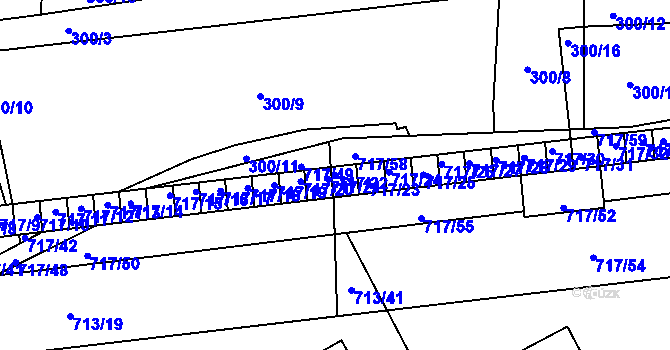 Parcela st. 717/22 v KÚ Horní Planá, Katastrální mapa