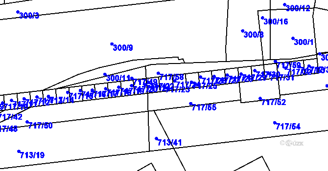 Parcela st. 717/23 v KÚ Horní Planá, Katastrální mapa
