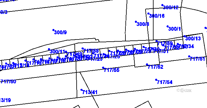 Parcela st. 717/25 v KÚ Horní Planá, Katastrální mapa
