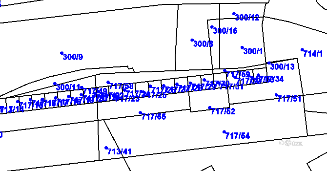 Parcela st. 717/27 v KÚ Horní Planá, Katastrální mapa