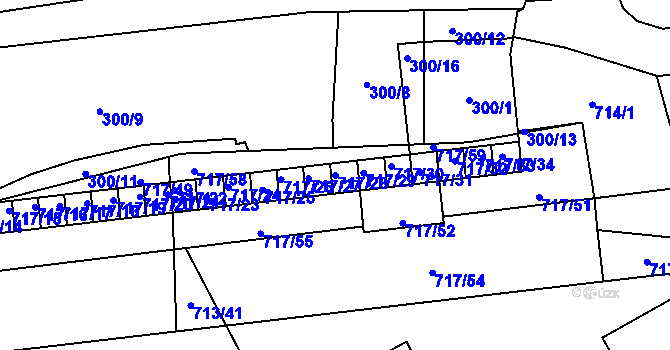 Parcela st. 717/28 v KÚ Horní Planá, Katastrální mapa