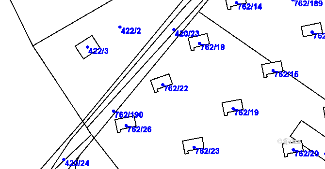 Parcela st. 762/22 v KÚ Horní Planá, Katastrální mapa
