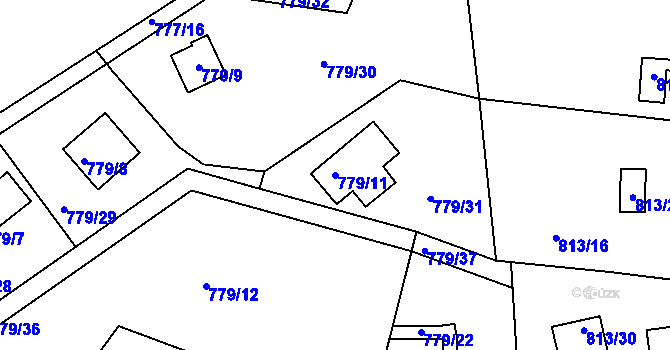 Parcela st. 779/11 v KÚ Horní Planá, Katastrální mapa