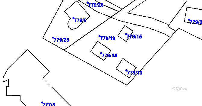 Parcela st. 779/14 v KÚ Horní Planá, Katastrální mapa