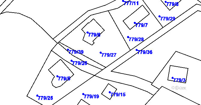 Parcela st. 779/27 v KÚ Horní Planá, Katastrální mapa
