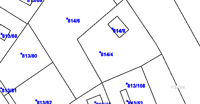 Parcela st. 814/4 v KÚ Horní Planá, Katastrální mapa