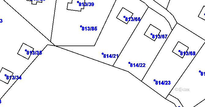 Parcela st. 814/21 v KÚ Horní Planá, Katastrální mapa